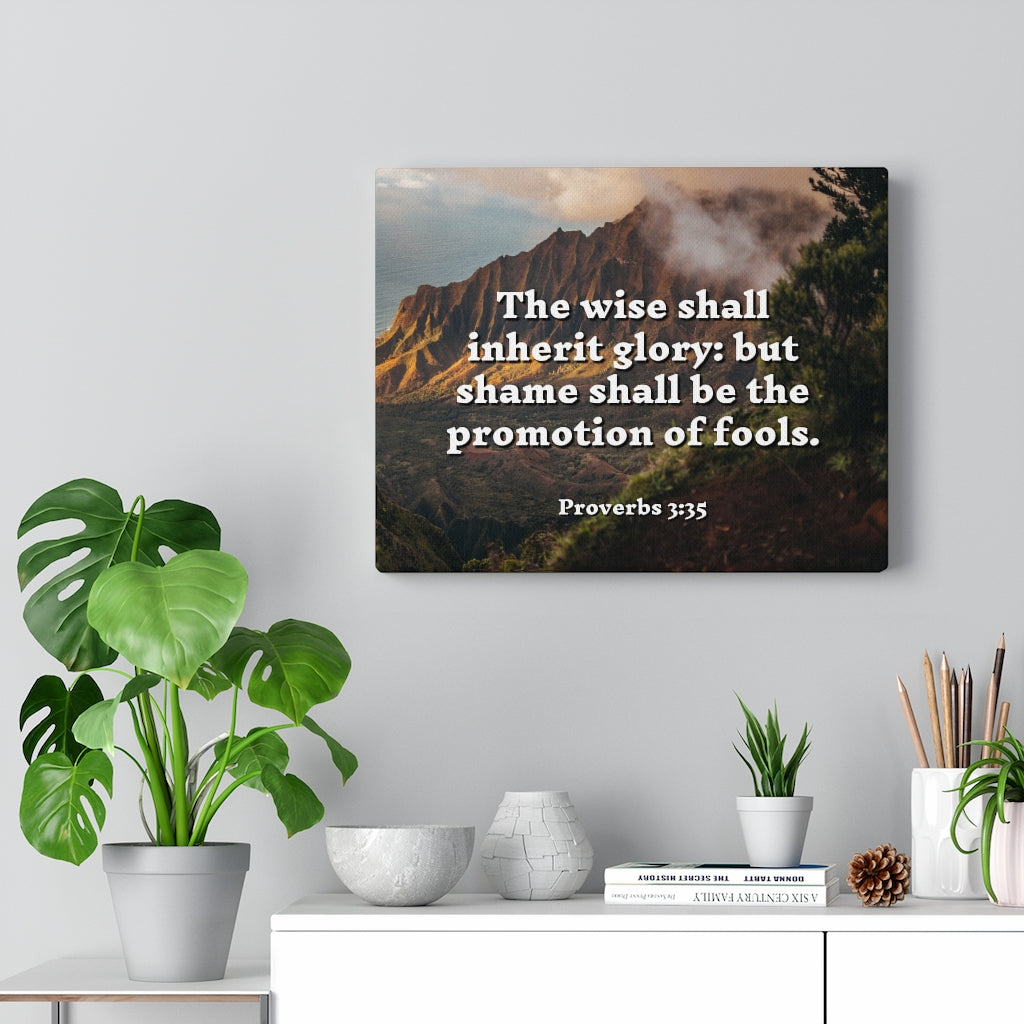 Scripture Walls Inherit Glory Proverbs 3:35 Bible Verse Canvas Christian Wall Art Ready to Hang Unframed-Express Your Love Gifts