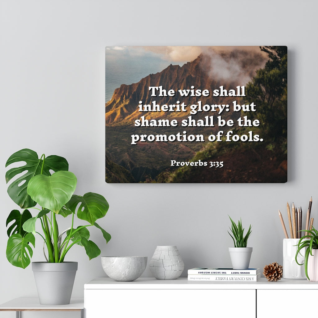 Scripture Walls Inherit Glory Proverbs 3:35 Bible Verse Canvas Christian Wall Art Ready to Hang Unframed-Express Your Love Gifts