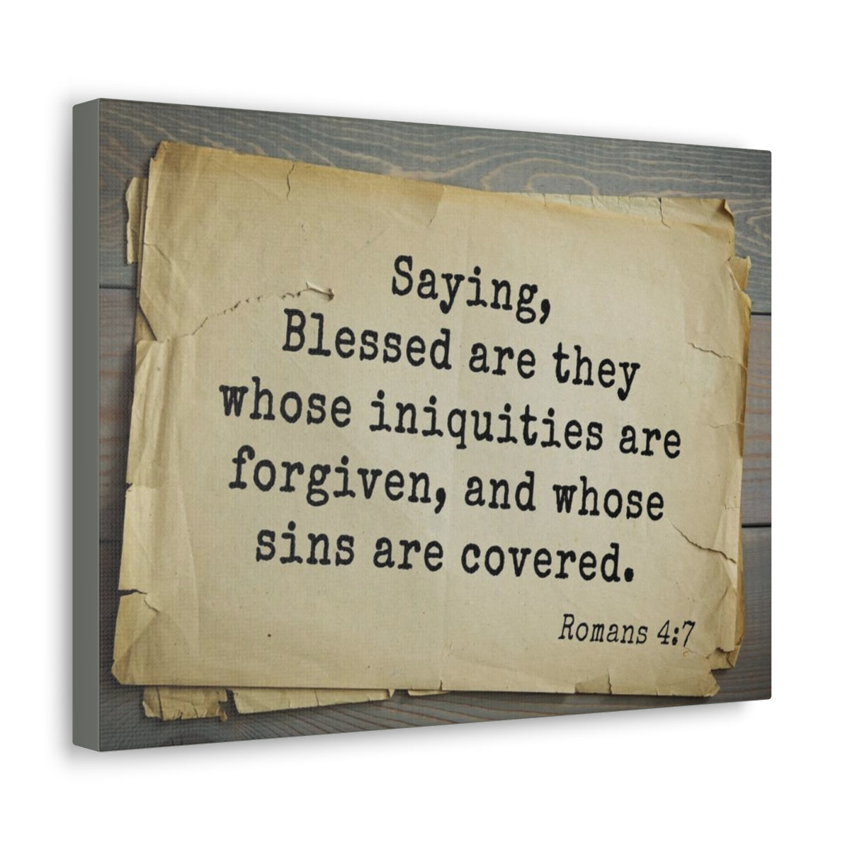 Scripture Walls Iniquities Are Forgiven Romans 4:7 Bible Verse Canvas Christian Wall Art Bible Verse Print Ready To Hang Unframed-Express Your Love Gifts