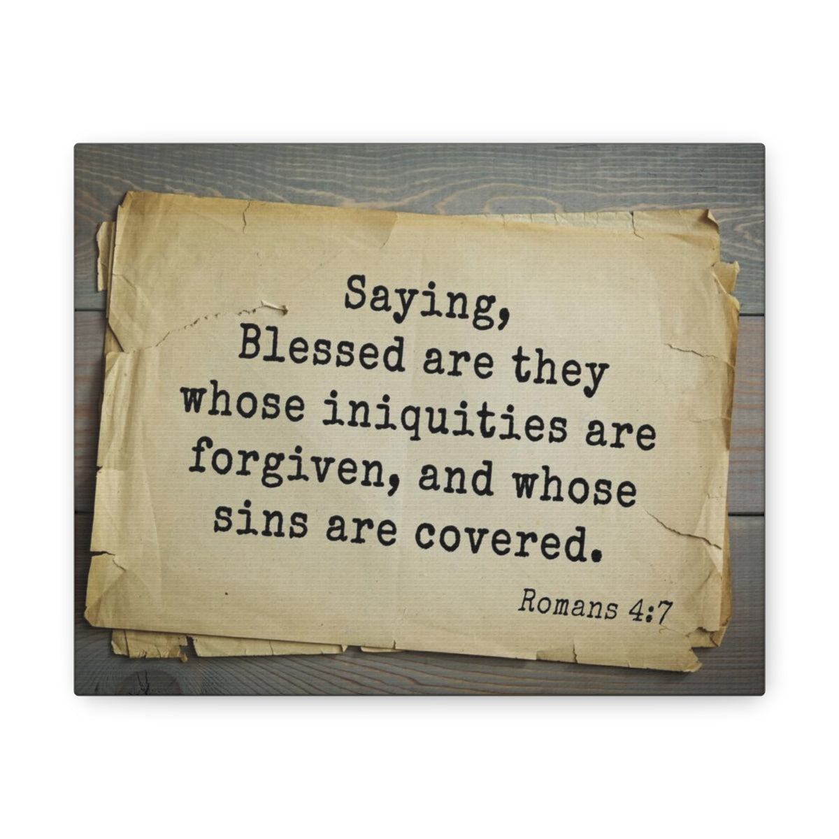 Scripture Walls Iniquities Are Forgiven Romans 4:7 Bible Verse Canvas Christian Wall Art Bible Verse Print Ready To Hang Unframed-Express Your Love Gifts