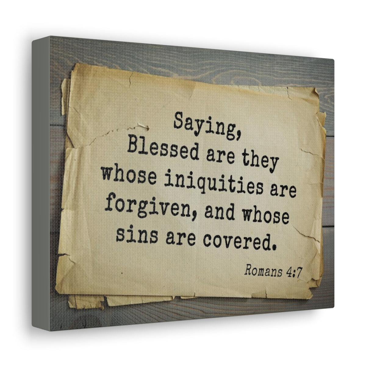 Scripture Walls Iniquities Are Forgiven Romans 4:7 Bible Verse Canvas Christian Wall Art Bible Verse Print Ready To Hang Unframed-Express Your Love Gifts