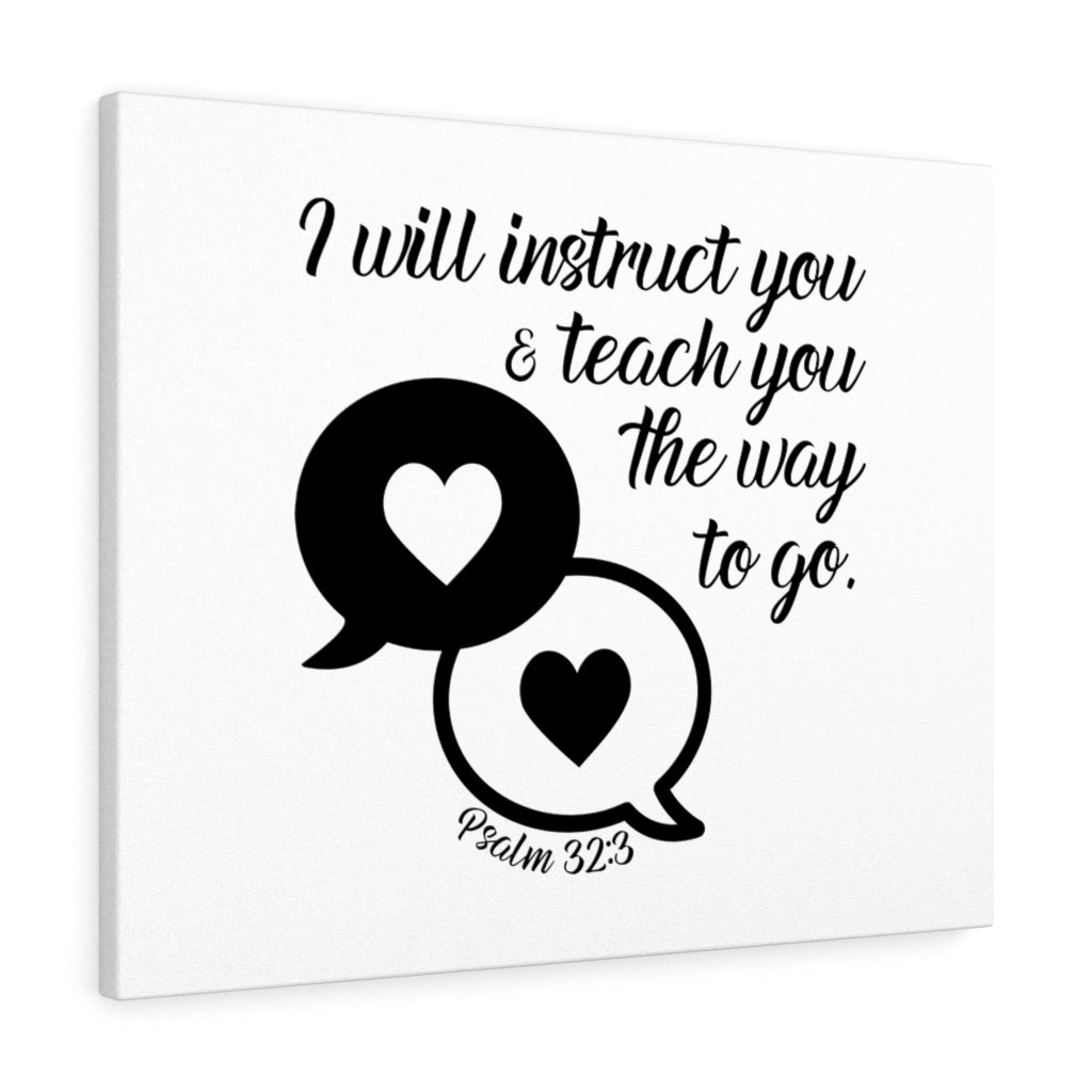 Scripture Walls Instruct You Psalm 32:3 Bible Verse Canvas Christian Wall Art Ready to Hang Unframed-Express Your Love Gifts
