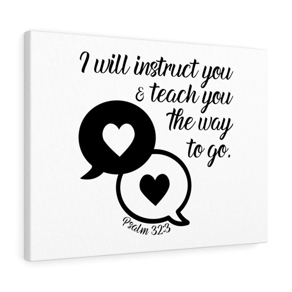 Scripture Walls Instruct You Psalm 32:3 Bible Verse Canvas Christian Wall Art Ready to Hang Unframed-Express Your Love Gifts