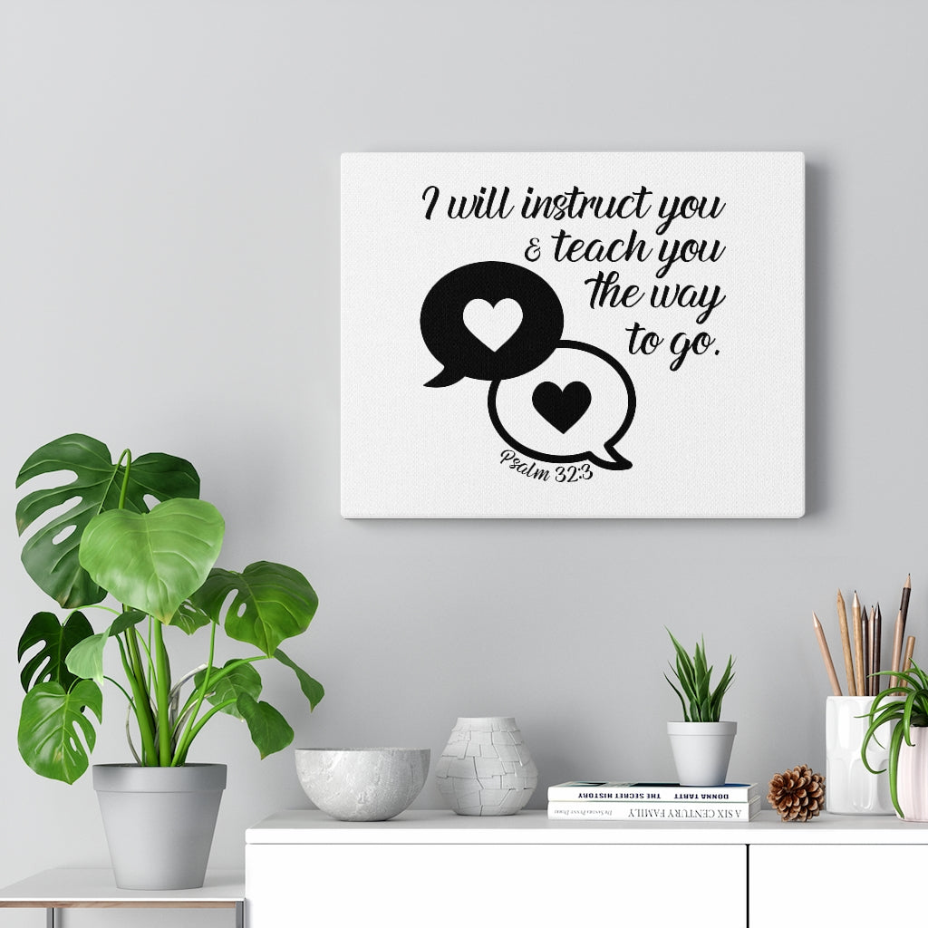 Scripture Walls Instruct You Psalm 32:3 Bible Verse Canvas Christian Wall Art Ready to Hang Unframed-Express Your Love Gifts