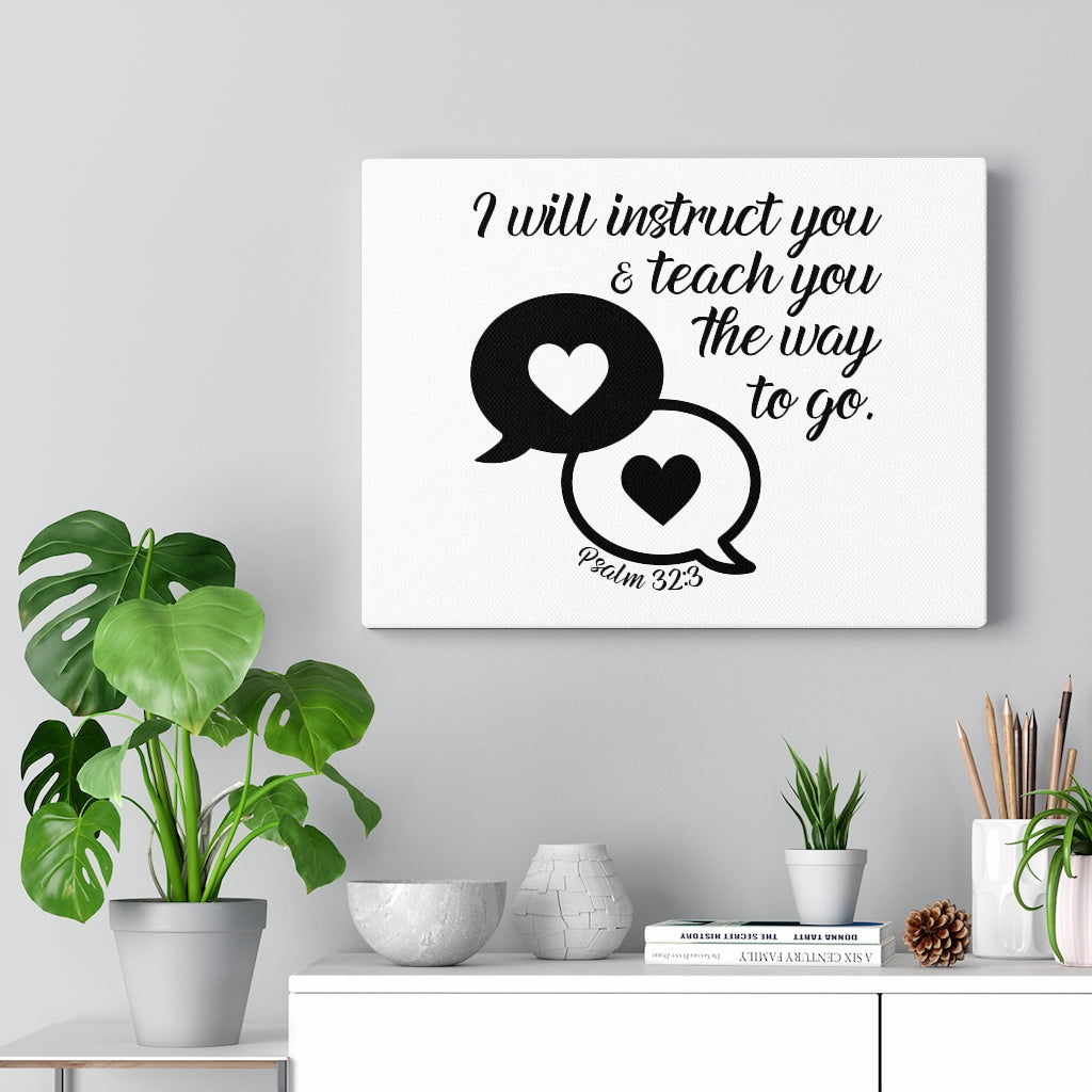 Scripture Walls Instruct You Psalm 32:3 Bible Verse Canvas Christian Wall Art Ready to Hang Unframed-Express Your Love Gifts