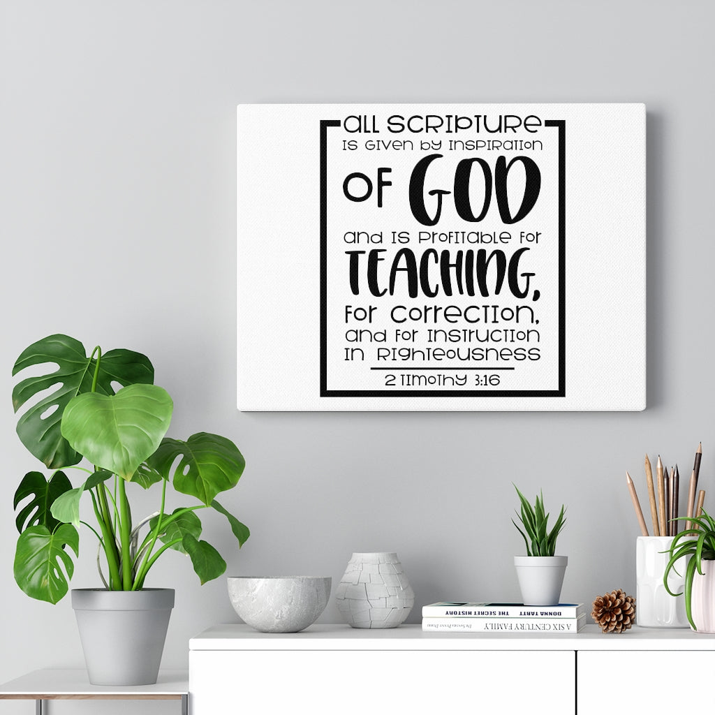 Scripture Walls Instruction In Righteousness 2 Timothy 3:16 Bible Verse Canvas Christian Wall Art Ready to Hang Unframed-Express Your Love Gifts