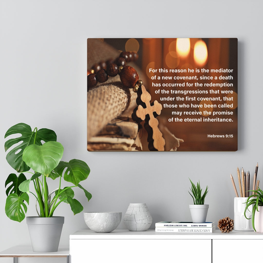 Scripture Walls Internal Inheritance Hebrews 9:15 Bible Verse Canvas Christian Wall Art Ready to Hang Unframed-Express Your Love Gifts