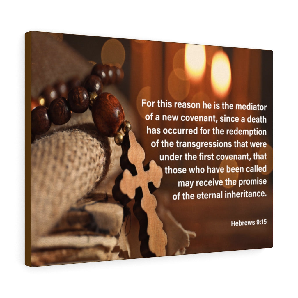 Scripture Walls Internal Inheritance Hebrews 9:15 Bible Verse Canvas Christian Wall Art Ready to Hang Unframed-Express Your Love Gifts