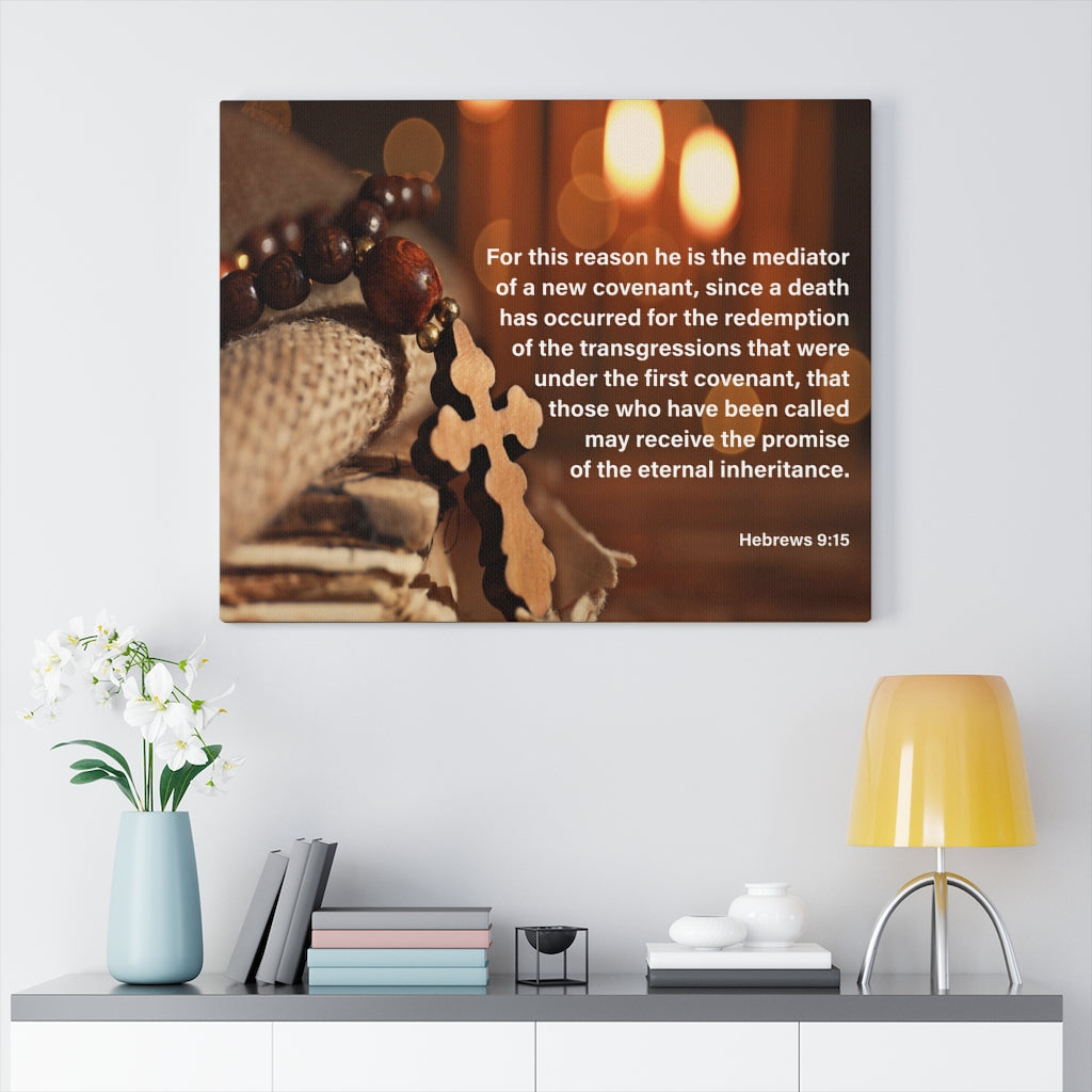 Scripture Walls Internal Inheritance Hebrews 9:15 Bible Verse Canvas Christian Wall Art Ready to Hang Unframed-Express Your Love Gifts