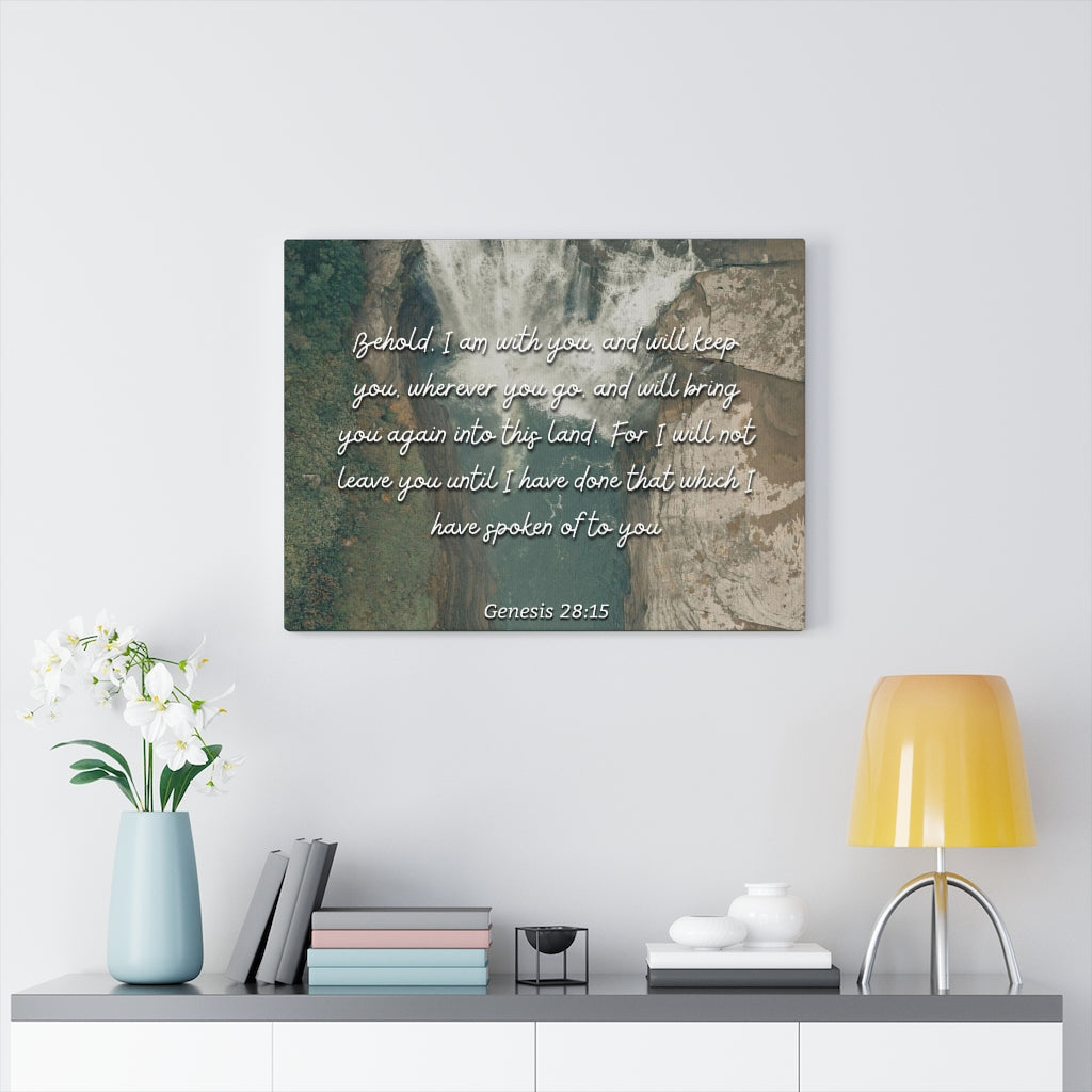 Scripture Walls Into This Land Genesis 28:15 Bible Verse Canvas Christian Wall Art Ready to Hang Unframed-Express Your Love Gifts