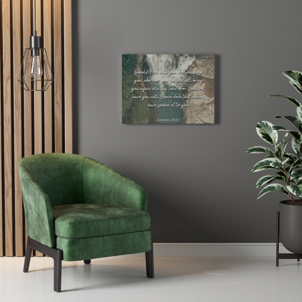 Scripture Walls Into This Land Genesis 28:15 Bible Verse Canvas Christian Wall Art Ready to Hang Unframed-Express Your Love Gifts