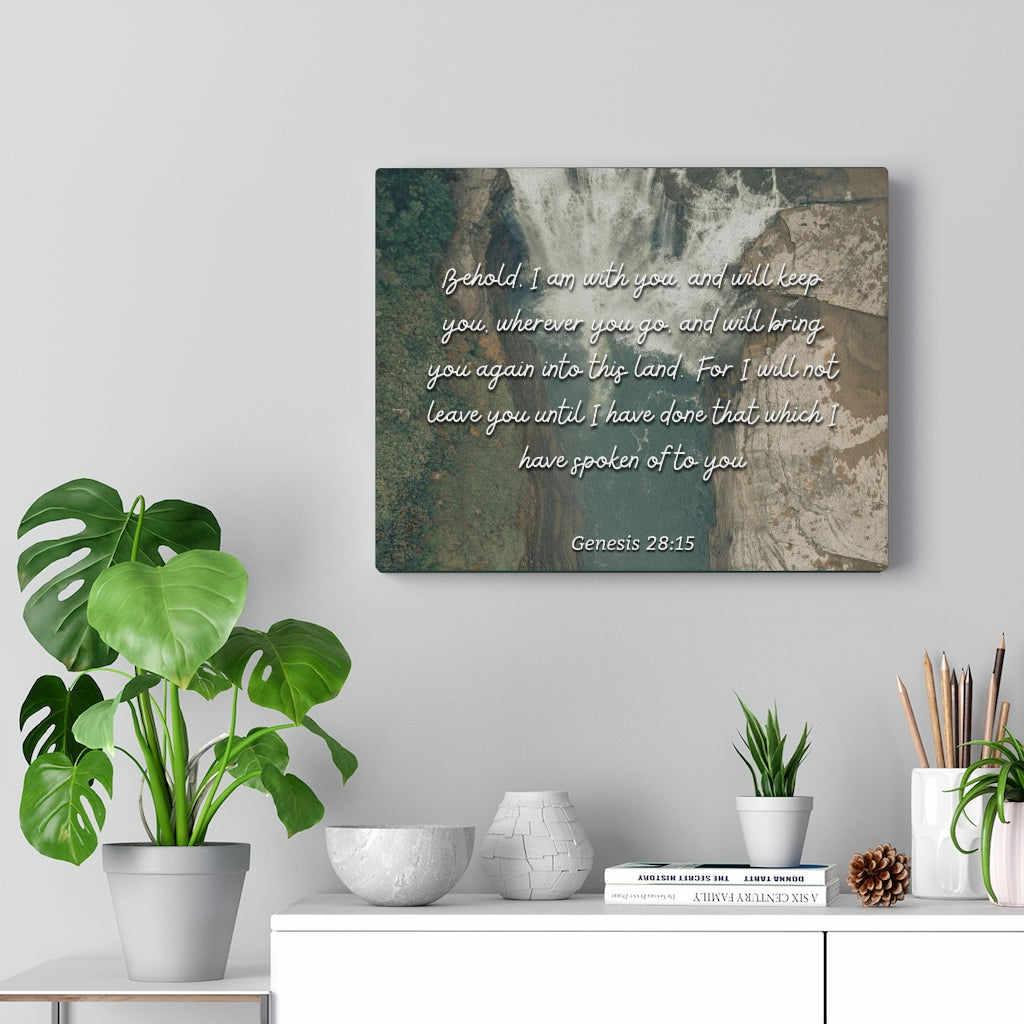 Scripture Walls Into This Land Genesis 28:15 Bible Verse Canvas Christian Wall Art Ready to Hang Unframed-Express Your Love Gifts