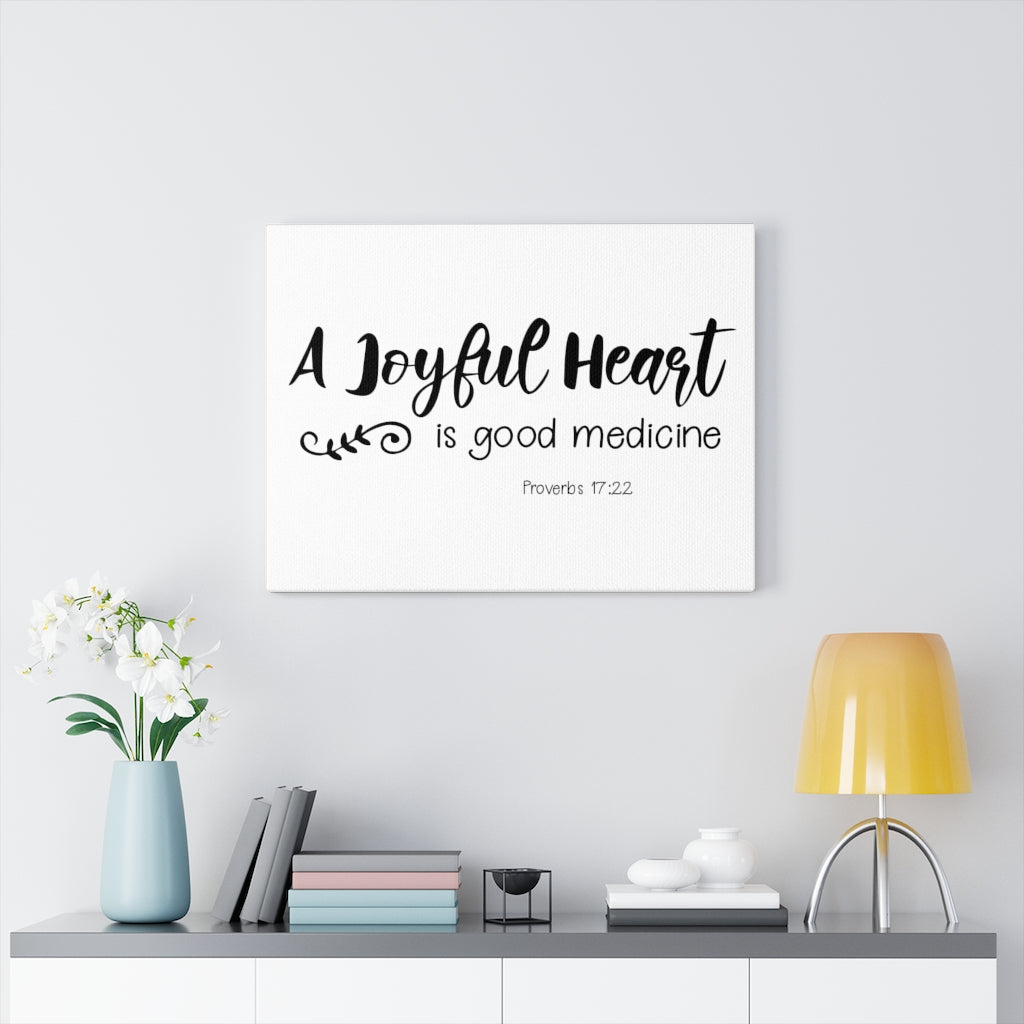 Scripture Walls Is Good Medicine Proverbs 17:22 Bible Verse Canvas Christian Wall Art Ready to Hang Unframed-Express Your Love Gifts