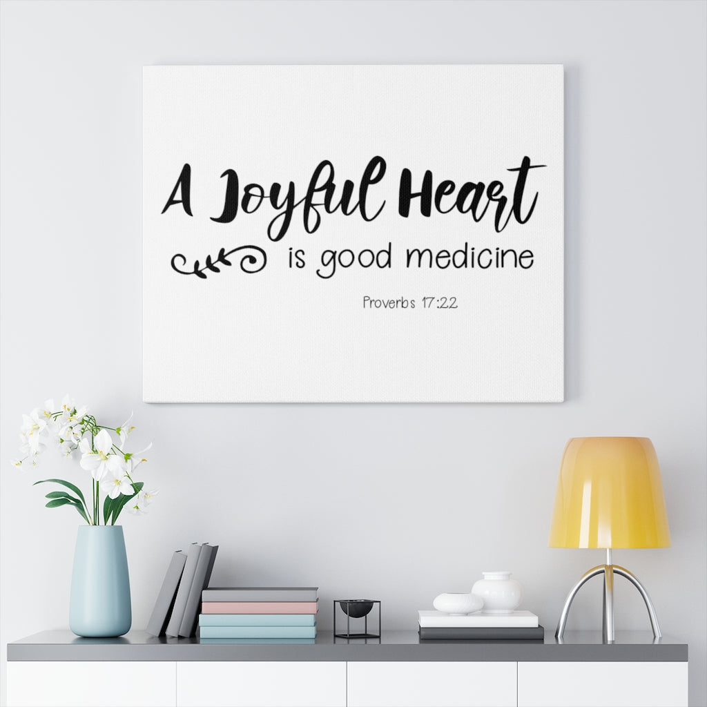 Scripture Walls Is Good Medicine Proverbs 17:22 Bible Verse Canvas Christian Wall Art Ready to Hang Unframed-Express Your Love Gifts