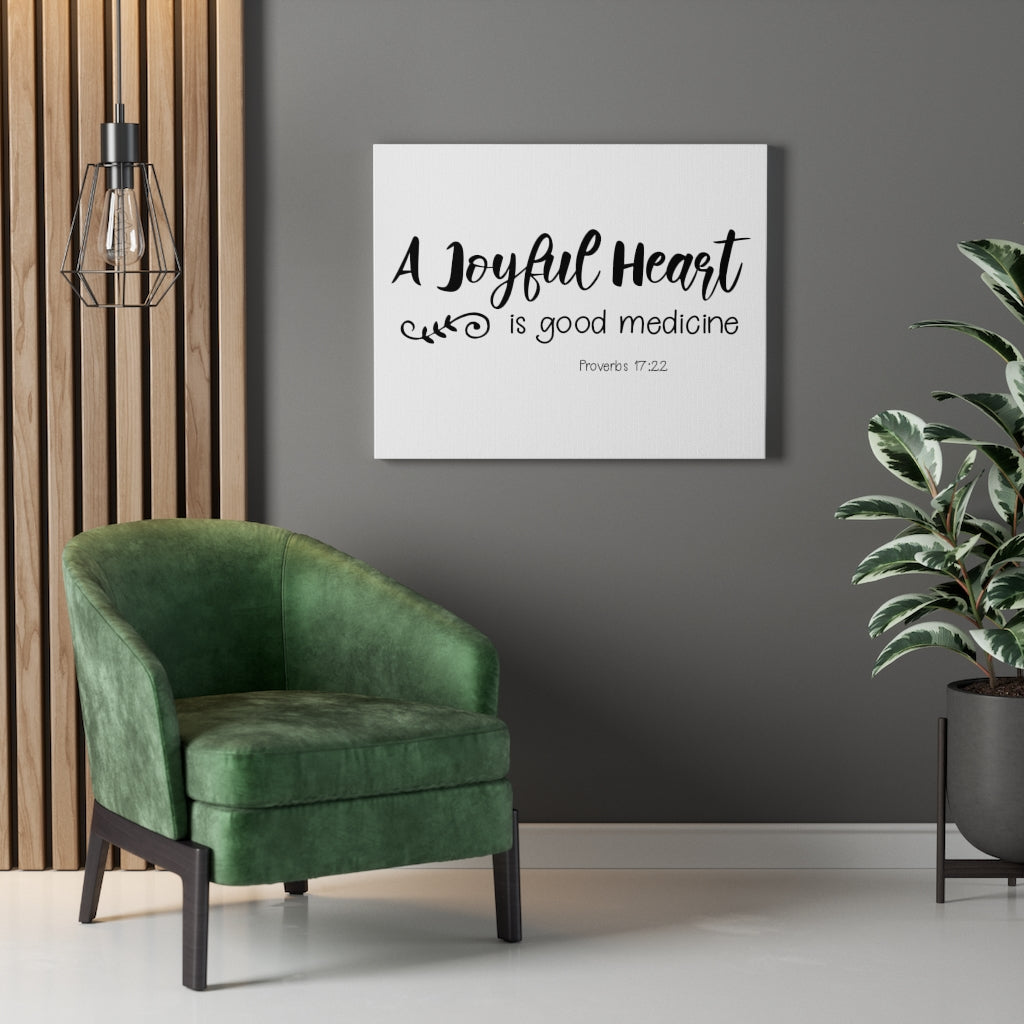Scripture Walls Is Good Medicine Proverbs 17:22 Bible Verse Canvas Christian Wall Art Ready to Hang Unframed-Express Your Love Gifts