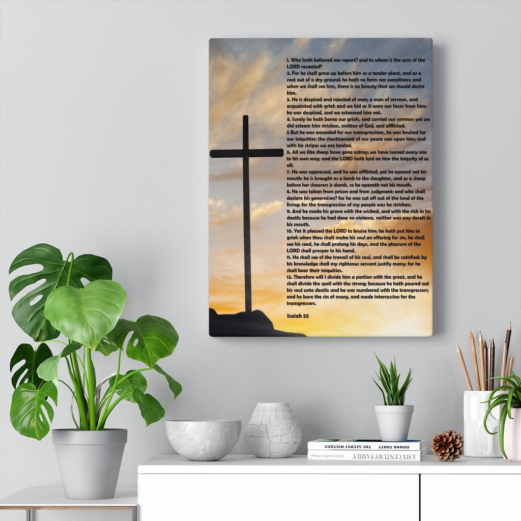 Scripture Walls Isaiah 53 Chapter Cross Bible Canvas Christian Wall Art Ready to Hang Unframed-Express Your Love Gifts