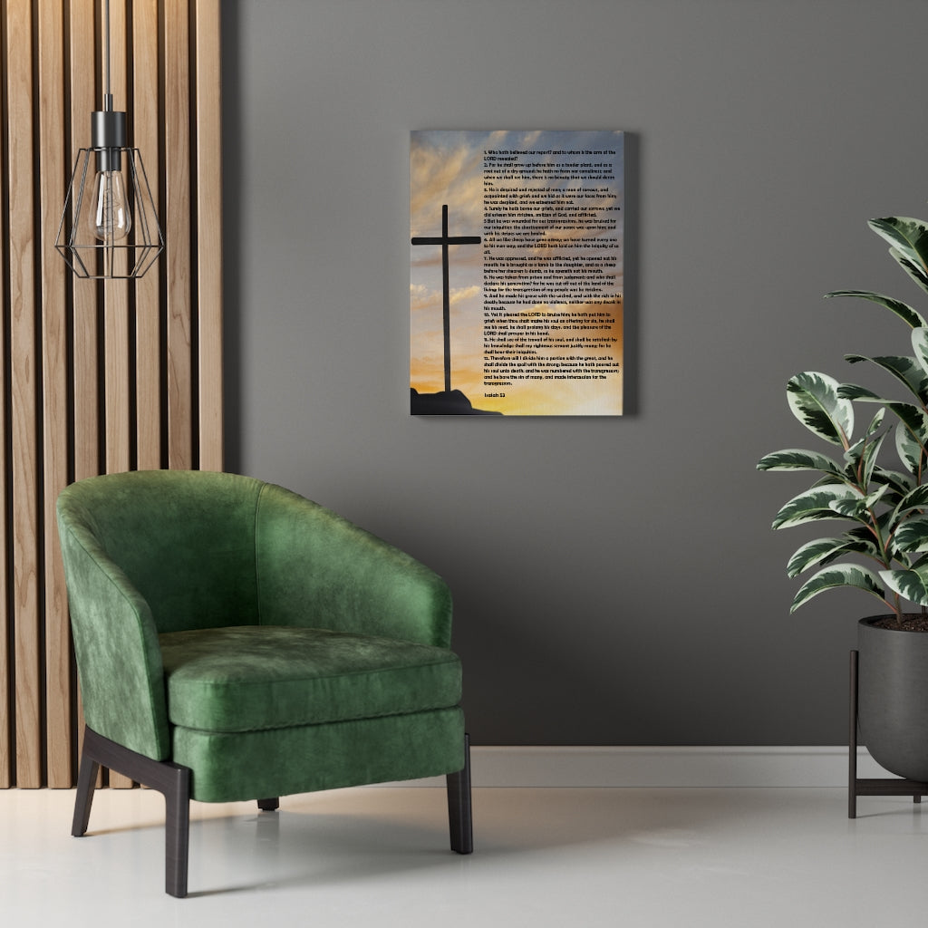 Scripture Walls Isaiah 53 Chapter Cross Bible Canvas Christian Wall Art Ready to Hang Unframed-Express Your Love Gifts