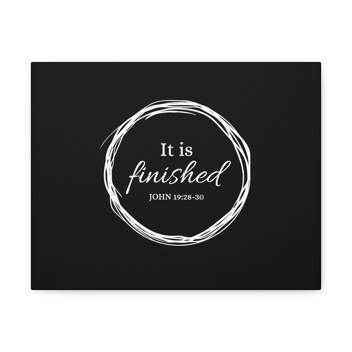 Scripture Walls It Is Finished 2 Timothy 4:7 Circle Black Christian Wall Art Bible Verse Print Ready to Hang Unframed-Express Your Love Gifts