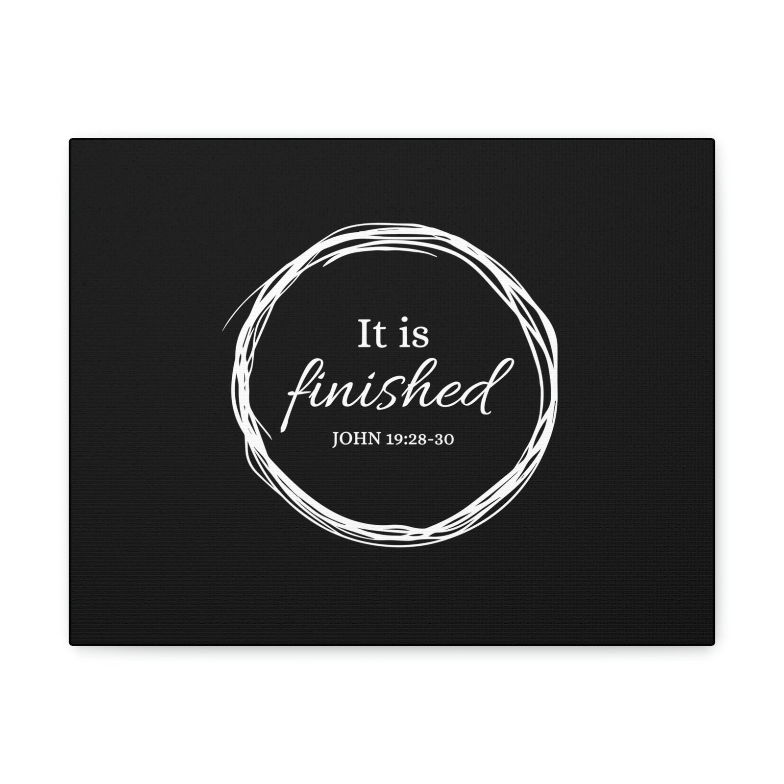 Scripture Walls It Is Finished 2 Timothy 4:7 Circle Black Christian Wall Art Bible Verse Print Ready to Hang Unframed-Express Your Love Gifts