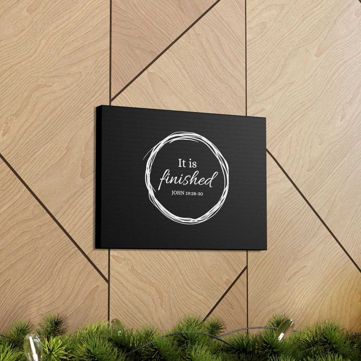 Scripture Walls It Is Finished 2 Timothy 4:7 Circle Black Christian Wall Art Bible Verse Print Ready to Hang Unframed-Express Your Love Gifts
