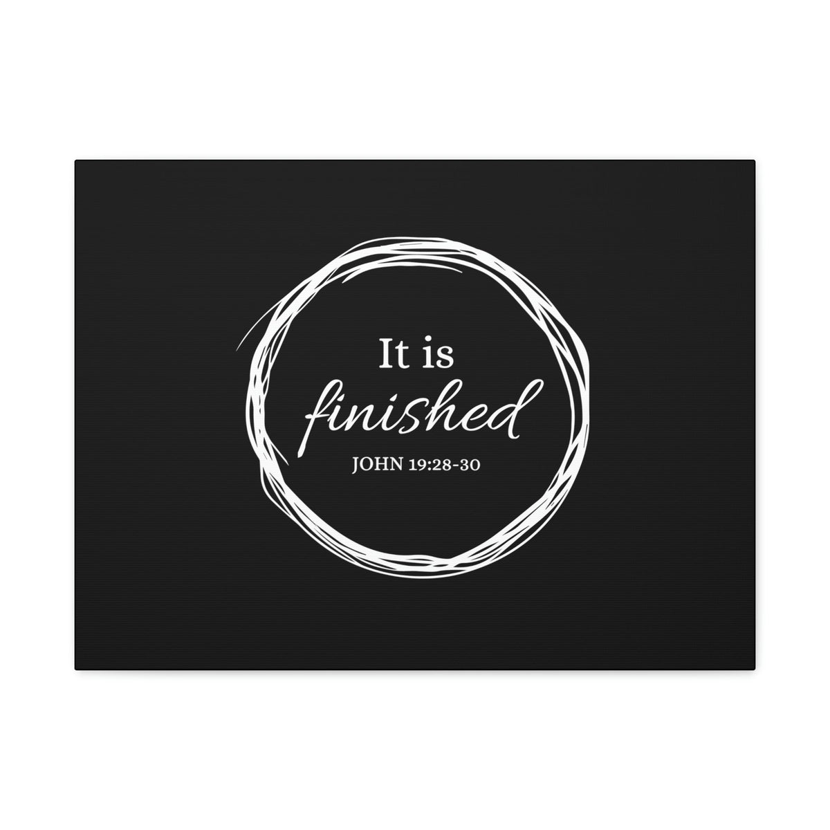 Scripture Walls It Is Finished 2 Timothy 4:7 Circle Black Christian Wall Art Bible Verse Print Ready to Hang Unframed-Express Your Love Gifts