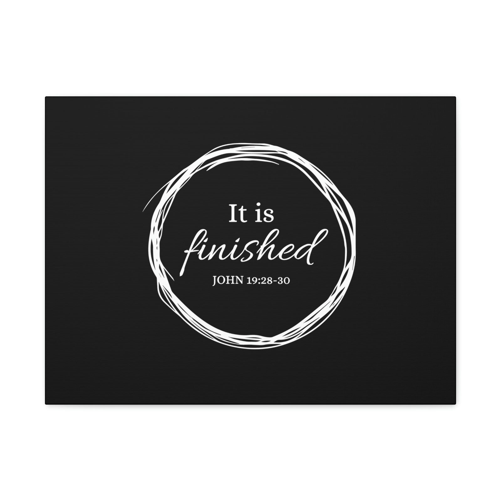 Scripture Walls It Is Finished 2 Timothy 4:7 Circle Black Christian Wall Art Bible Verse Print Ready to Hang Unframed-Express Your Love Gifts