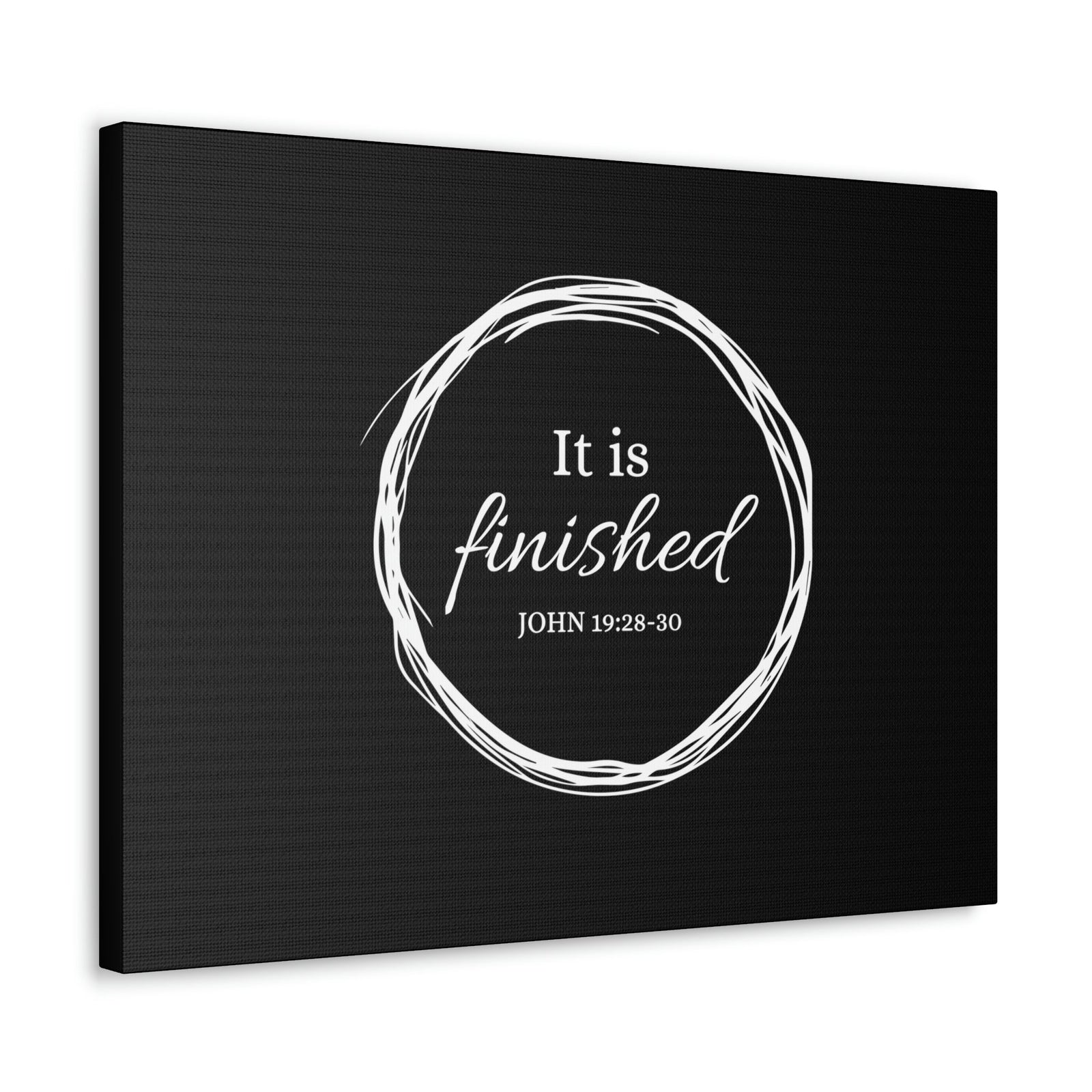 Scripture Walls It Is Finished 2 Timothy 4:7 Circle Black Christian Wall Art Bible Verse Print Ready to Hang Unframed-Express Your Love Gifts