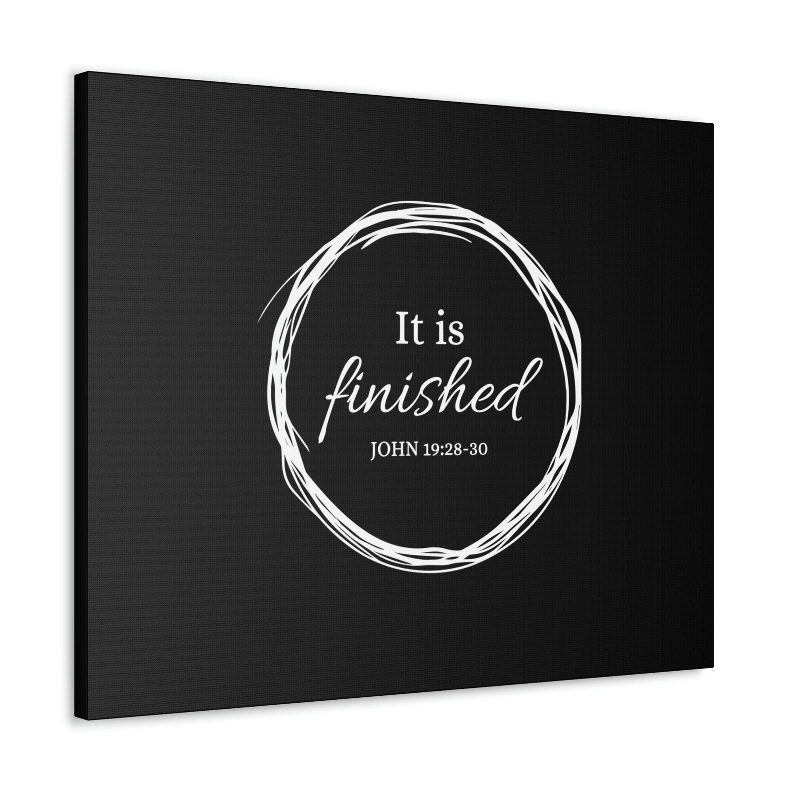 Scripture Walls It Is Finished 2 Timothy 4:7 Circle Black Christian Wall Art Bible Verse Print Ready to Hang Unframed-Express Your Love Gifts