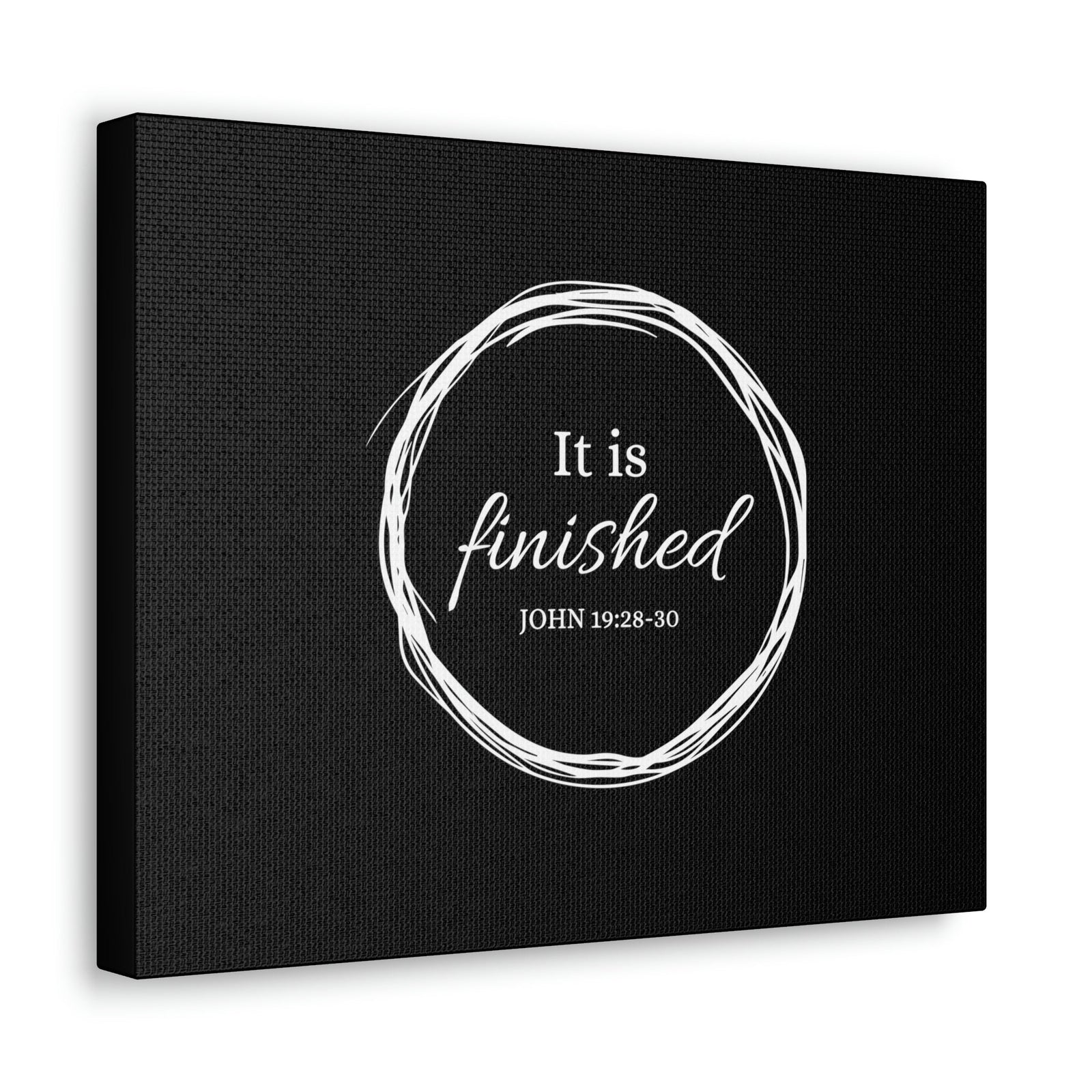 Scripture Walls It Is Finished 2 Timothy 4:7 Circle Black Christian Wall Art Bible Verse Print Ready to Hang Unframed-Express Your Love Gifts
