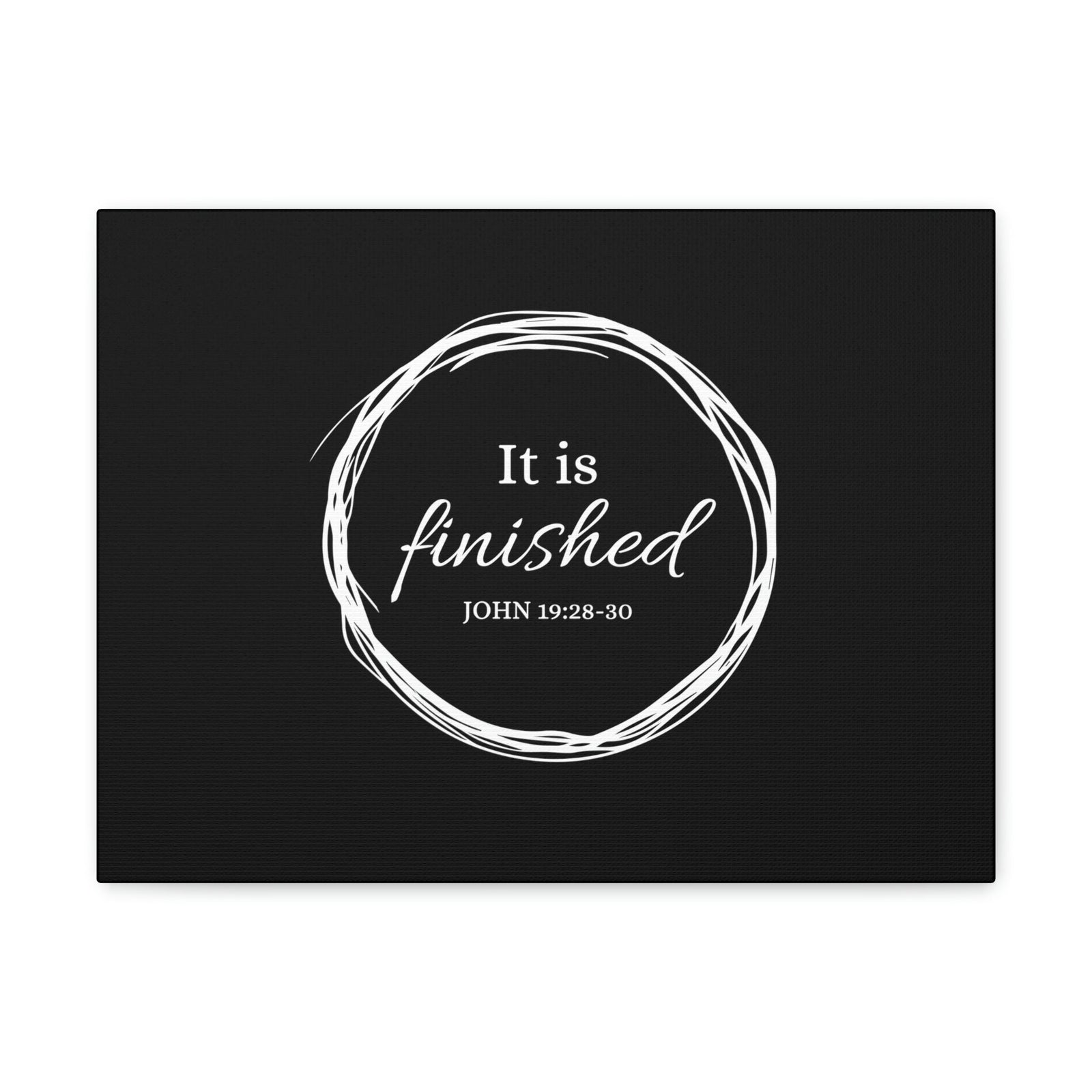 Scripture Walls It Is Finished 2 Timothy 4:7 Circle Black Christian Wall Art Bible Verse Print Ready to Hang Unframed-Express Your Love Gifts