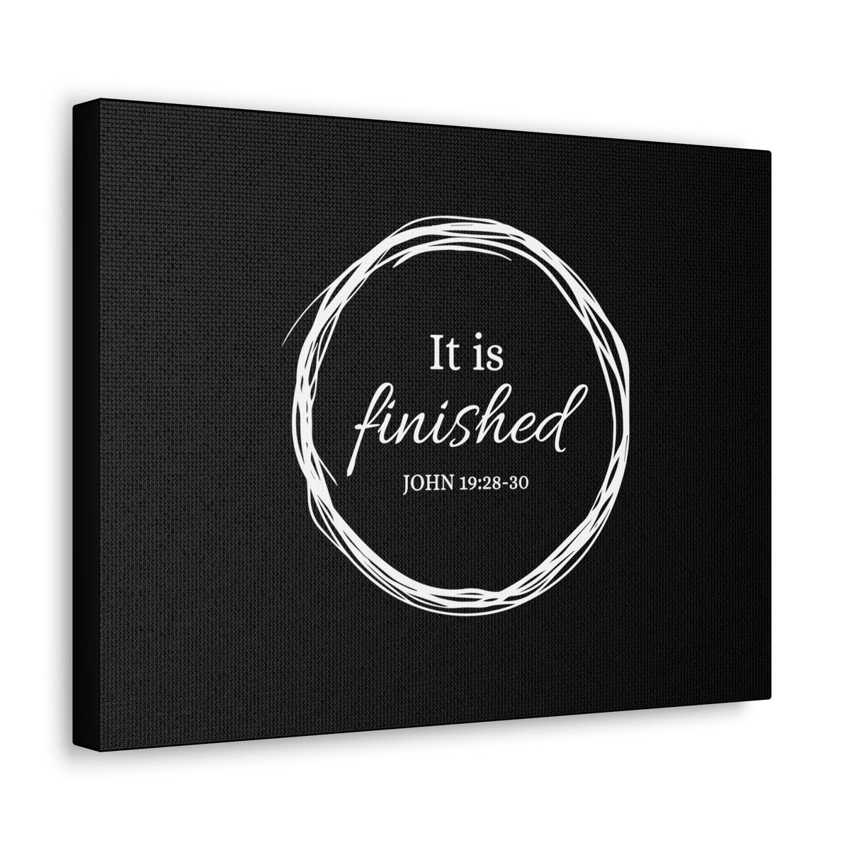 Scripture Walls It Is Finished 2 Timothy 4:7 Circle Black Christian Wall Art Bible Verse Print Ready to Hang Unframed-Express Your Love Gifts