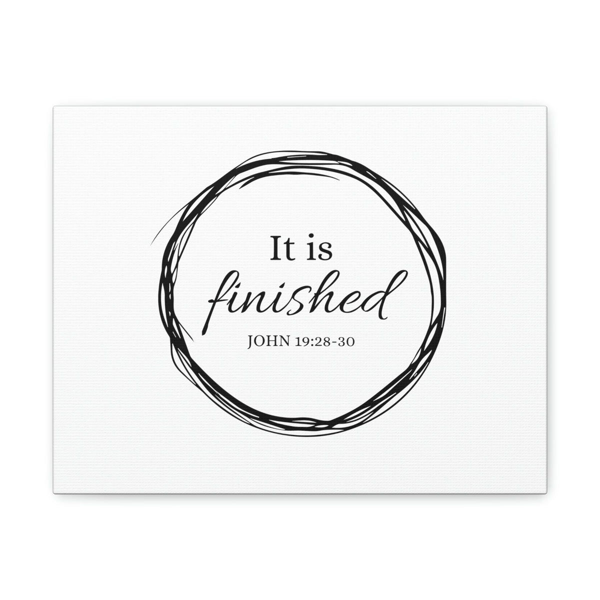 Scripture Walls It Is Finished 2 Timothy 4:7 Circle White Christian Wall Art Bible Verse Print Ready to Hang Unframed-Express Your Love Gifts