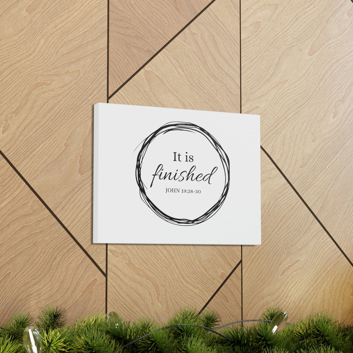 Scripture Walls It Is Finished 2 Timothy 4:7 Circle White Christian Wall Art Bible Verse Print Ready to Hang Unframed-Express Your Love Gifts