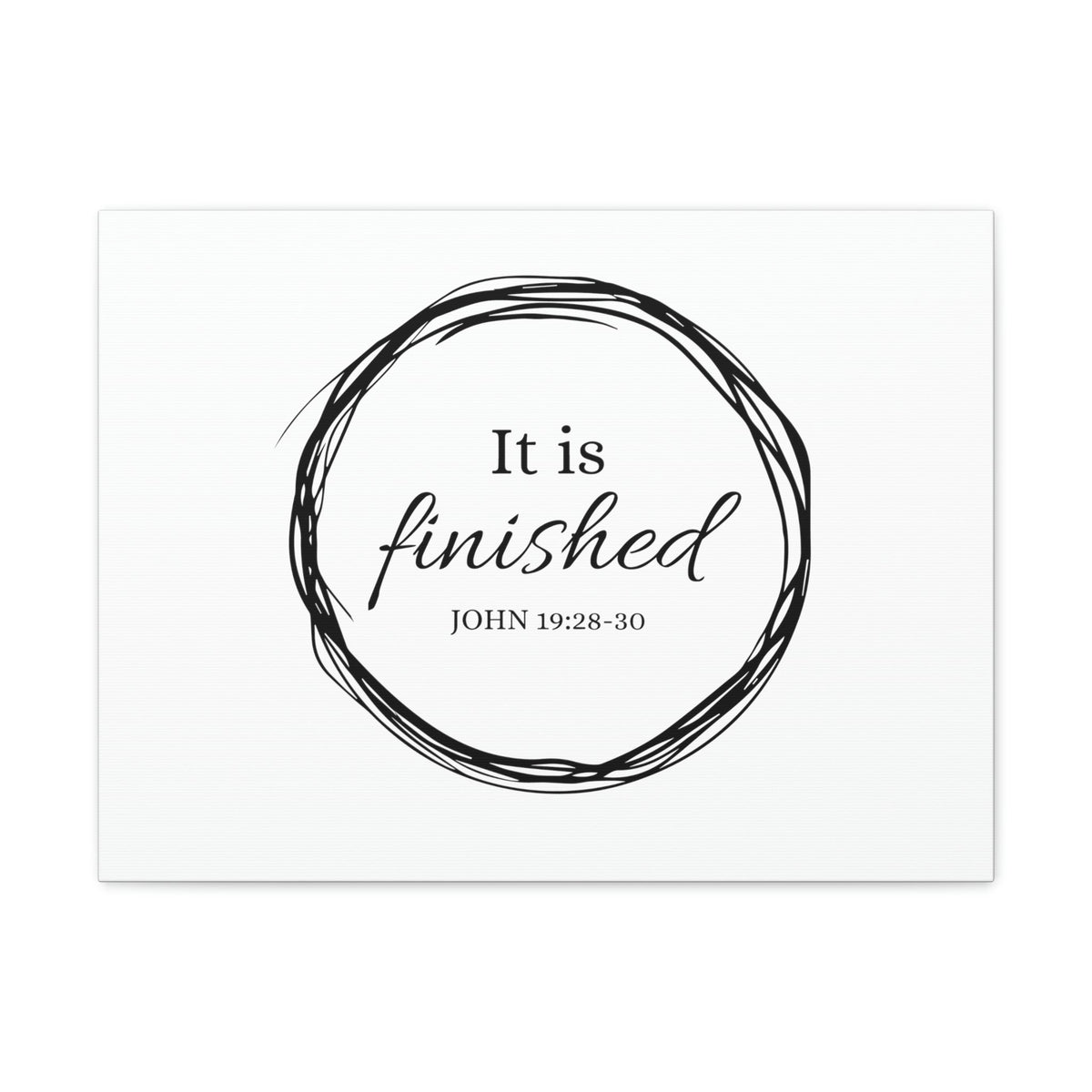 Scripture Walls It Is Finished 2 Timothy 4:7 Circle White Christian Wall Art Bible Verse Print Ready to Hang Unframed-Express Your Love Gifts