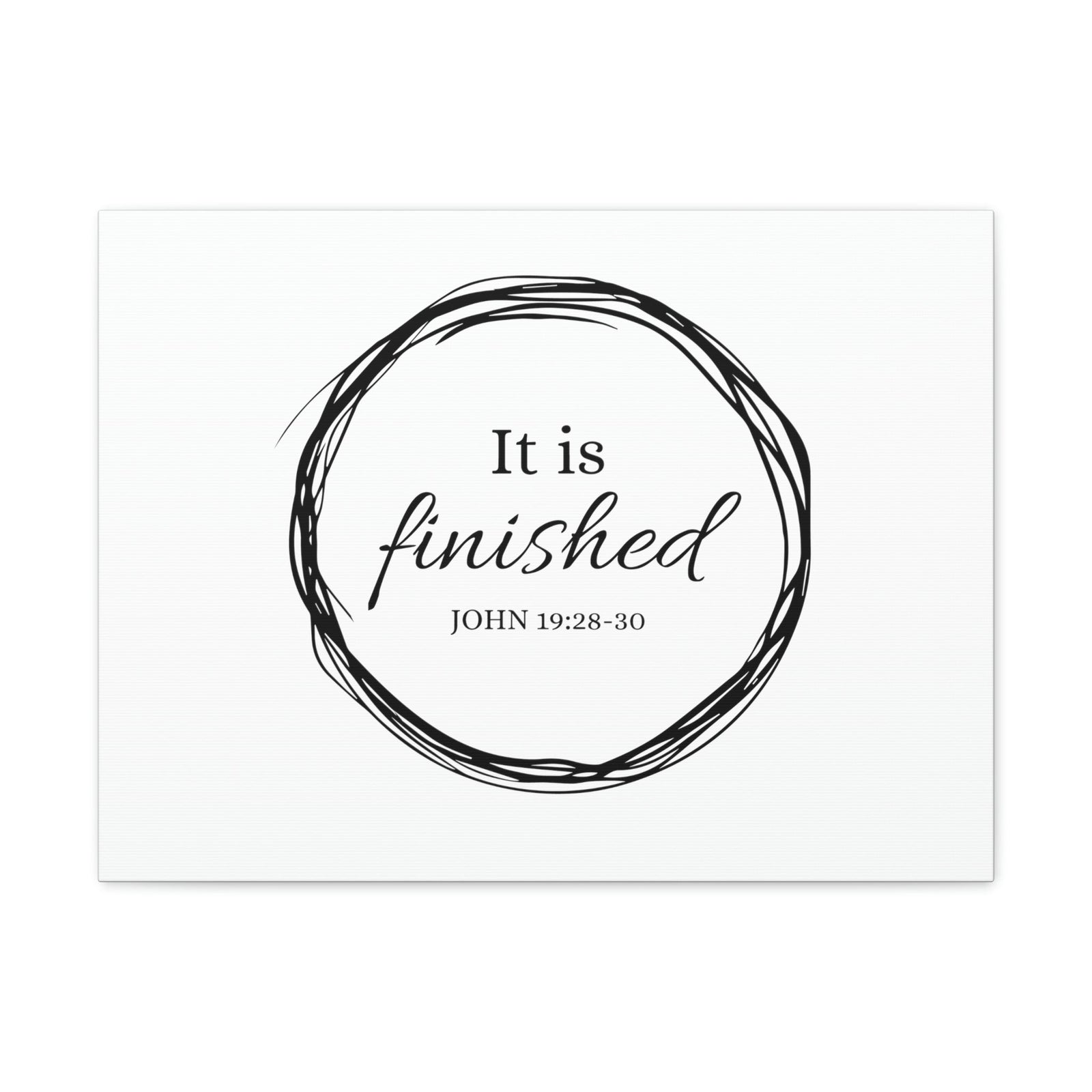 Scripture Walls It Is Finished 2 Timothy 4:7 Circle White Christian Wall Art Bible Verse Print Ready to Hang Unframed-Express Your Love Gifts