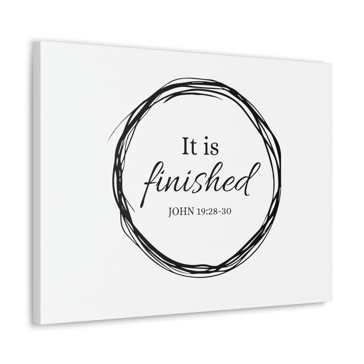 Scripture Walls It Is Finished 2 Timothy 4:7 Circle White Christian Wall Art Bible Verse Print Ready to Hang Unframed-Express Your Love Gifts