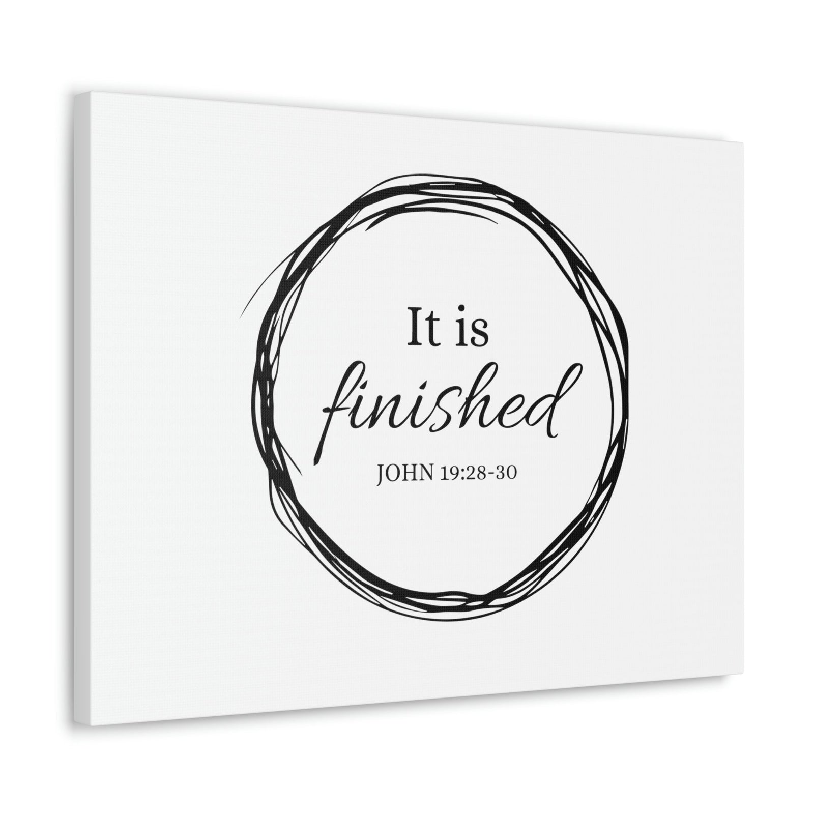 Scripture Walls It Is Finished 2 Timothy 4:7 Circle White Christian Wall Art Bible Verse Print Ready to Hang Unframed-Express Your Love Gifts