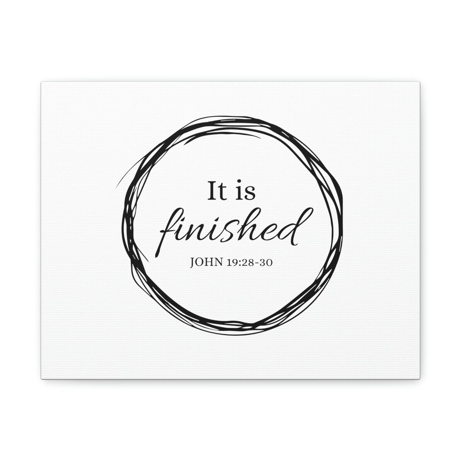 Scripture Walls It Is Finished 2 Timothy 4:7 Circle White Christian Wall Art Bible Verse Print Ready to Hang Unframed-Express Your Love Gifts