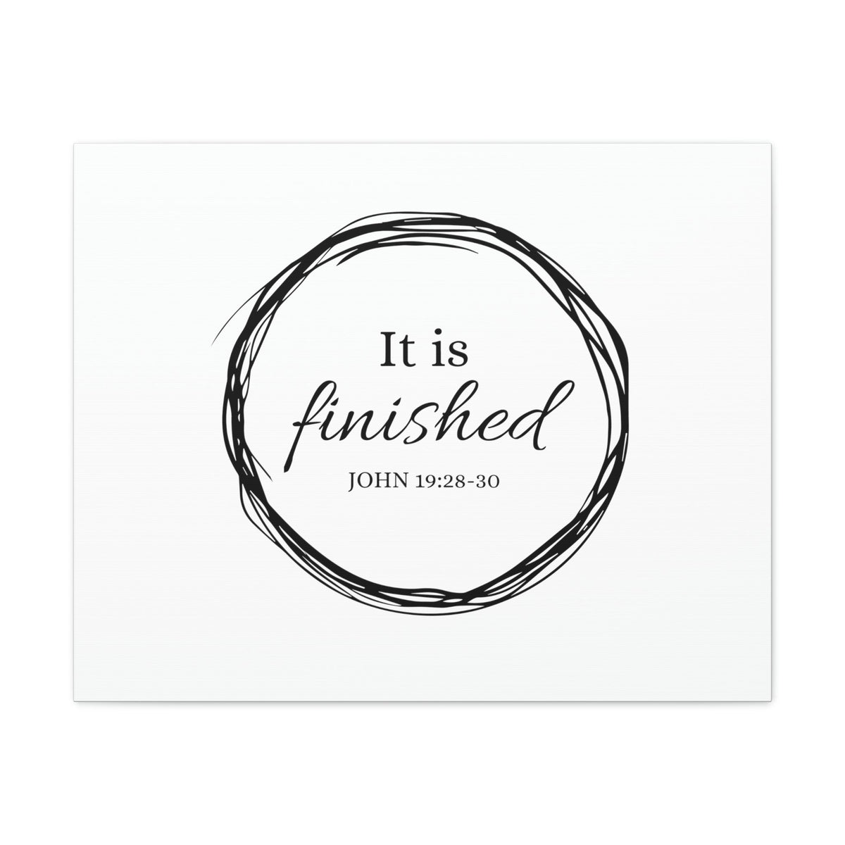 Scripture Walls It Is Finished 2 Timothy 4:7 Circle White Christian Wall Art Bible Verse Print Ready to Hang Unframed-Express Your Love Gifts