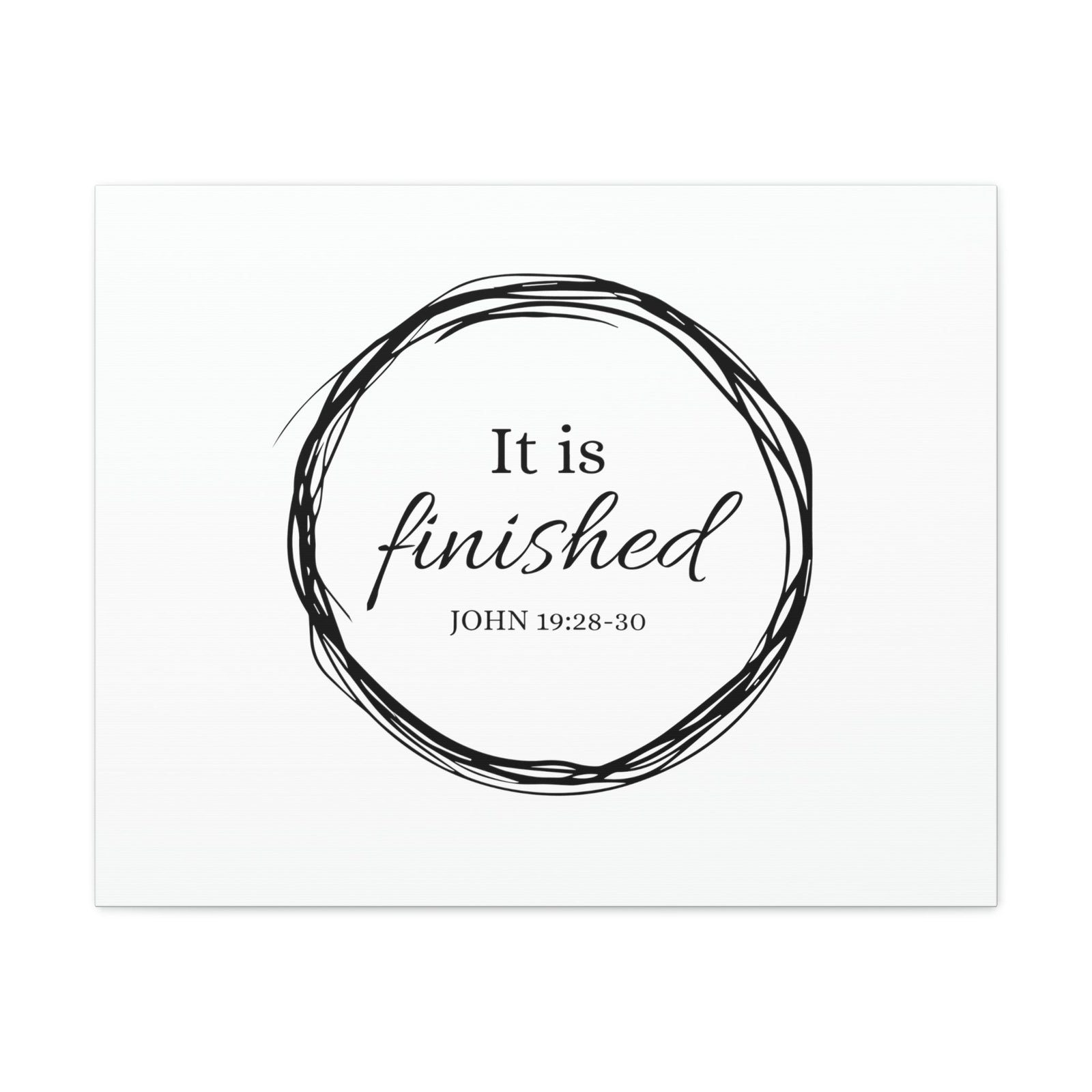 Scripture Walls It Is Finished 2 Timothy 4:7 Circle White Christian Wall Art Bible Verse Print Ready to Hang Unframed-Express Your Love Gifts