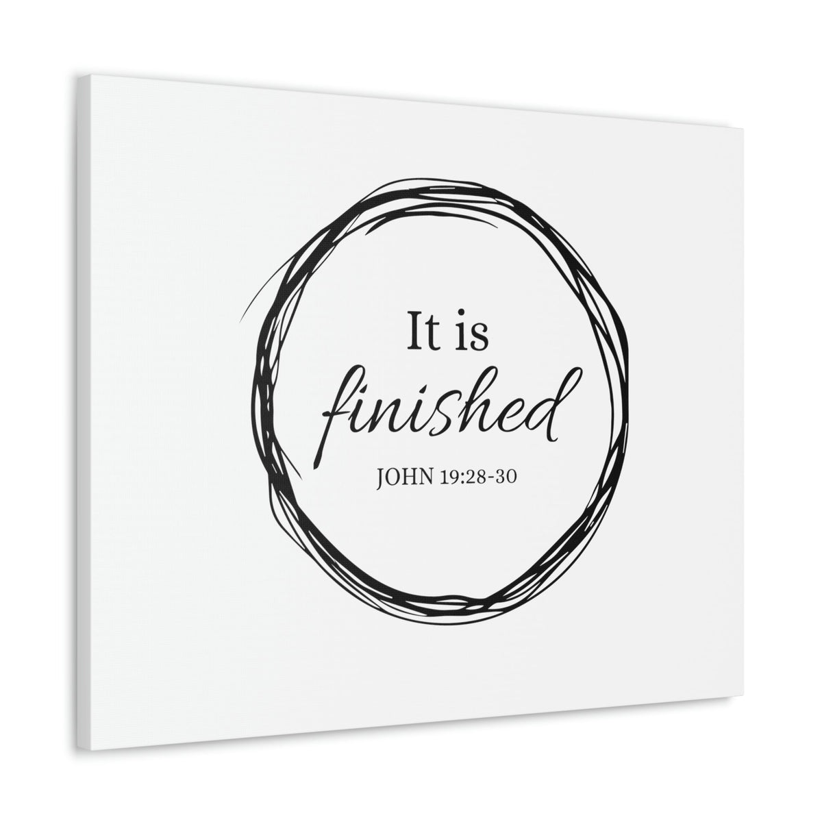Scripture Walls It Is Finished 2 Timothy 4:7 Circle White Christian Wall Art Bible Verse Print Ready to Hang Unframed-Express Your Love Gifts