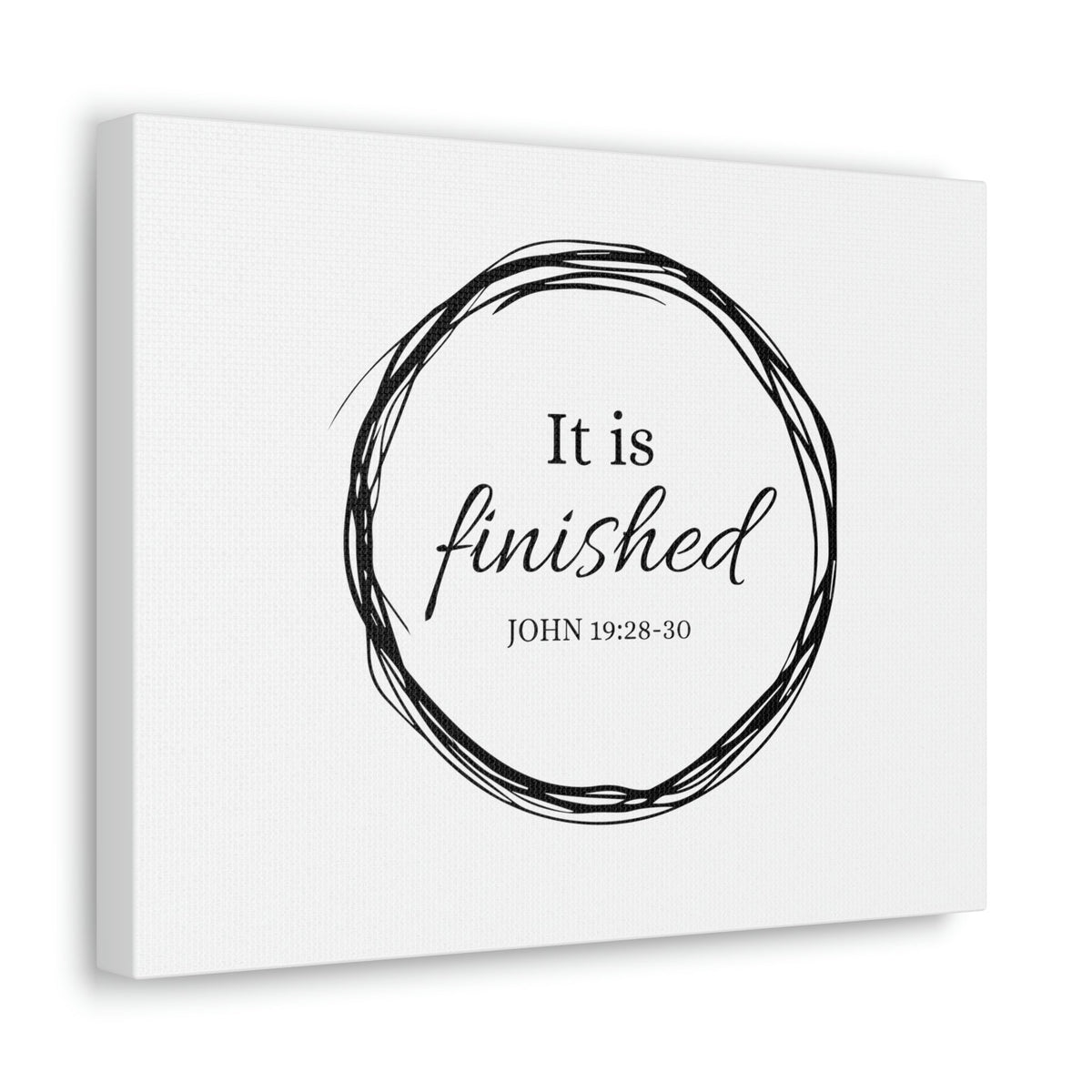 Scripture Walls It Is Finished 2 Timothy 4:7 Circle White Christian Wall Art Bible Verse Print Ready to Hang Unframed-Express Your Love Gifts