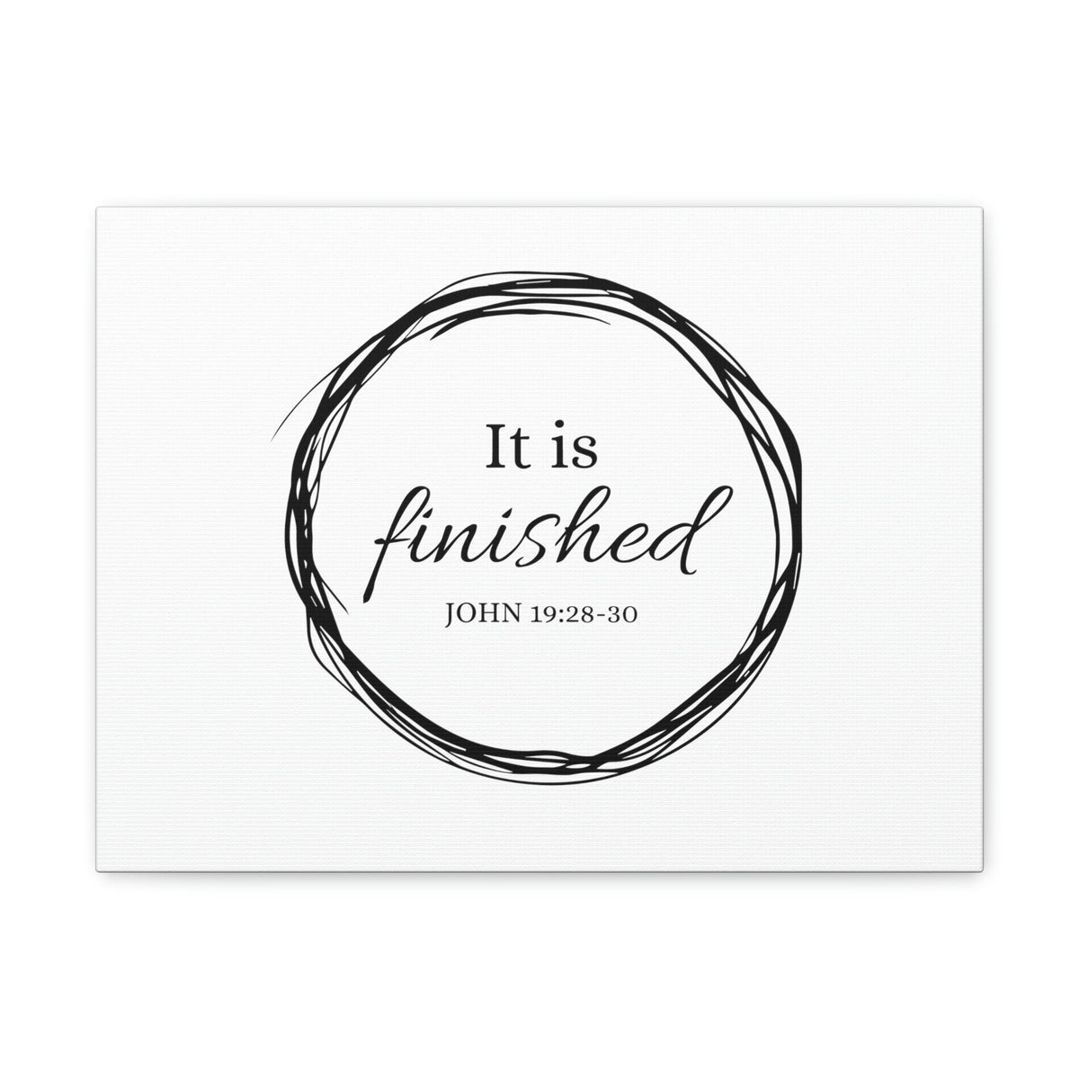 Scripture Walls It Is Finished 2 Timothy 4:7 Circle White Christian Wall Art Bible Verse Print Ready to Hang Unframed-Express Your Love Gifts