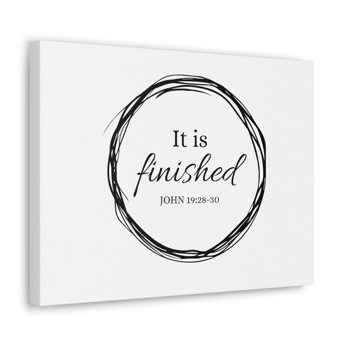 Scripture Walls It Is Finished 2 Timothy 4:7 Circle White Christian Wall Art Bible Verse Print Ready to Hang Unframed-Express Your Love Gifts