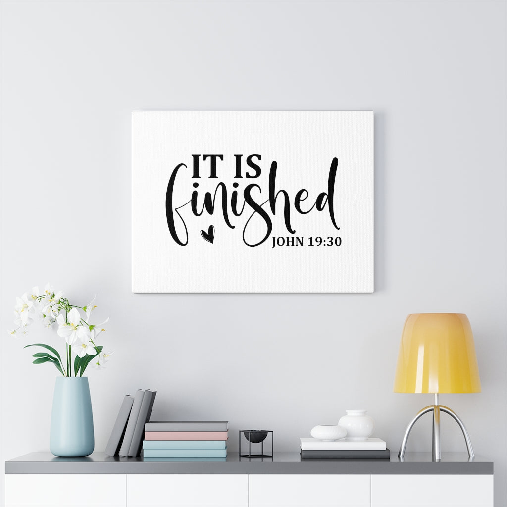 Scripture Walls It Is Finished Heart John 19:30 Bible Verse Canvas Christian Wall Art Ready to Hang Unframed-Express Your Love Gifts
