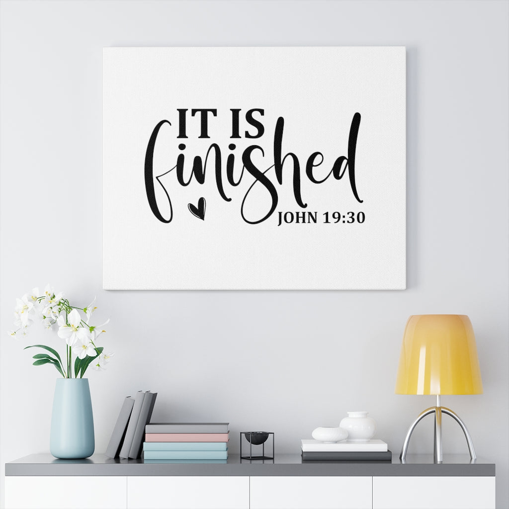 Scripture Walls It Is Finished Heart John 19:30 Bible Verse Canvas Christian Wall Art Ready to Hang Unframed-Express Your Love Gifts