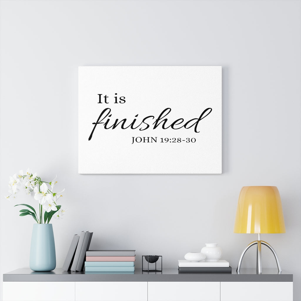 Scripture Walls It Is Finished John 19:28:30 Bible Verse Canvas Christian Wall Art Ready to Hang Unframed-Express Your Love Gifts