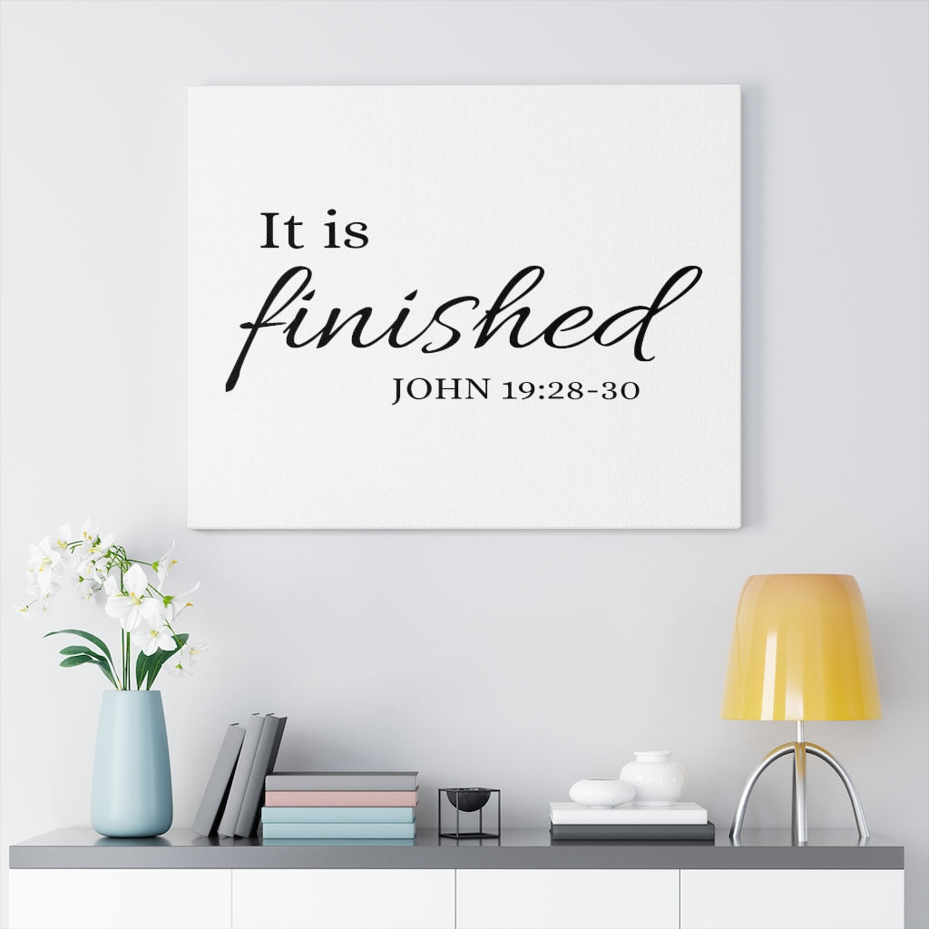 Scripture Walls It Is Finished John 19:28:30 Bible Verse Canvas Christian Wall Art Ready to Hang Unframed-Express Your Love Gifts