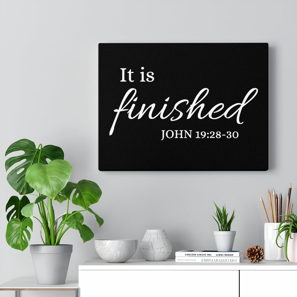 Scripture Walls It Is Finished John 19:28-30 Bible Verse Canvas Christian Wall Art Ready to Hang Unframed-Express Your Love Gifts