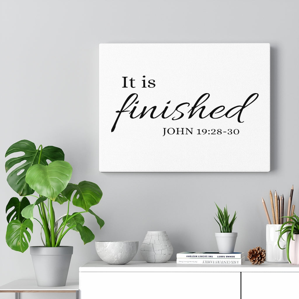 Scripture Walls It Is Finished John 19:28:30 Bible Verse Canvas Christian Wall Art Ready to Hang Unframed-Express Your Love Gifts